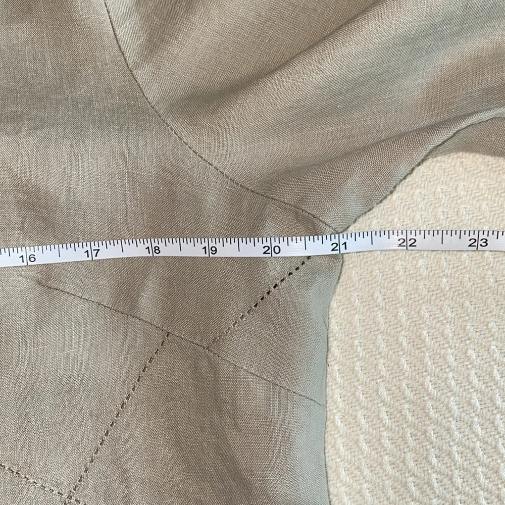 Tan Linen Button-Up Shirt - Picture 3 of 7